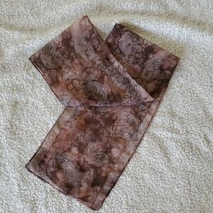 Sheer Paisley/Floral Patterned Scarf